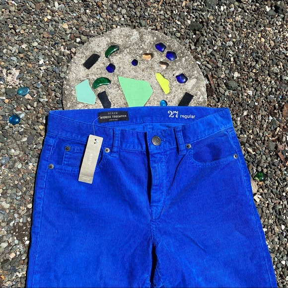 J Crew Midrise Toothpick Blue Corduroy Skinny 27 R - Picture 4 of 5